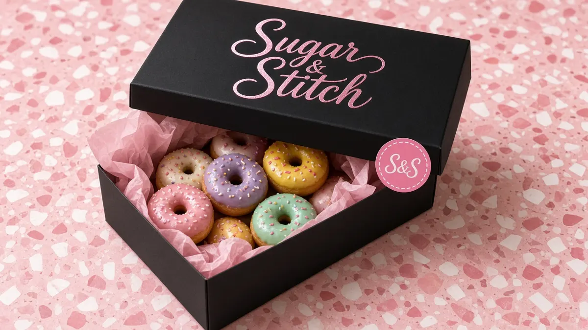 Black Sugar & Stitch donut box