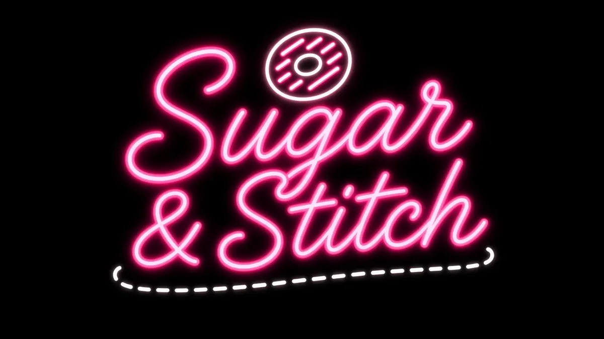 Pink neon Sugar & Stitch sign concept